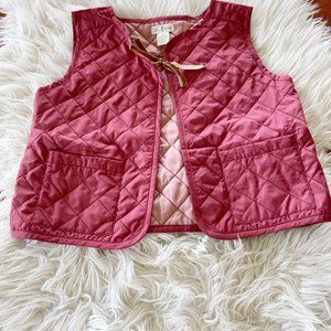 Olive Juice Quilted Vest Velvet Tie Girls XL
